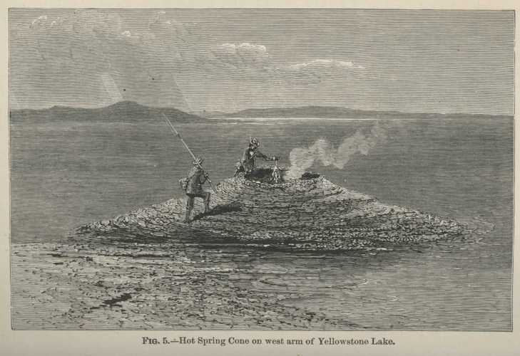 Hot Spring Cone - 'Twelfth Annual Report of the United States Geological and Geographical Survey of the Territories: A Report of Progress of the Exploration in Wyoming and Idaho for the Year 1878 (Part II)'